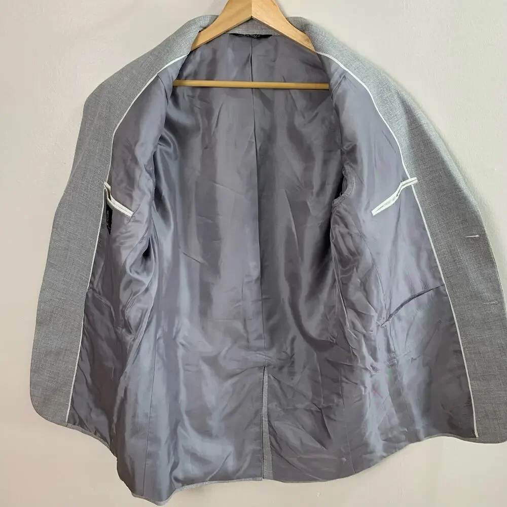 Jos. A. Bank Size 40 L Men's Linen Wool Sport Cost Blazer Jacket Gray Business